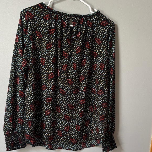 LOFT Black and Red Floral Blouse - Picture 4 of 7